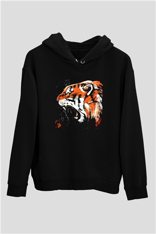 Kaplan Siyah Unisex Hoodie