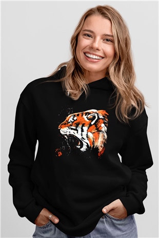 Kaplan Siyah Unisex Hoodie