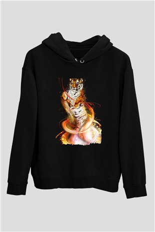 Kaplan Siyah Unisex Hoodie