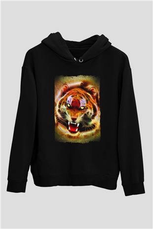 Kaplan Siyah Unisex Hoodie