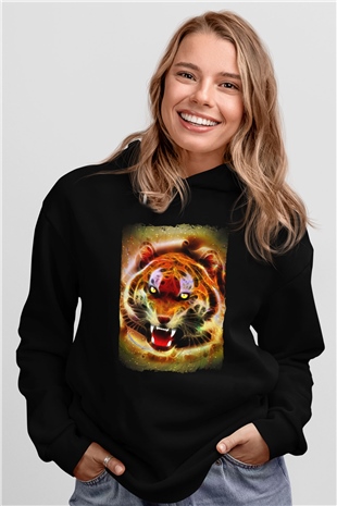 Kaplan Siyah Unisex Hoodie