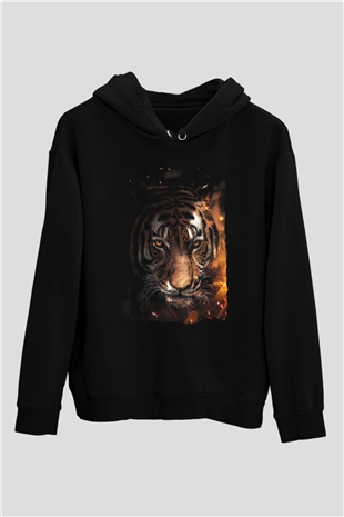 Kaplan Siyah Unisex Hoodie