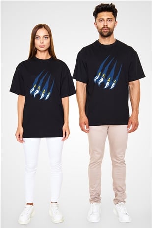 Kaplan Siyah Unisex Oversize Tişört T-Shirt