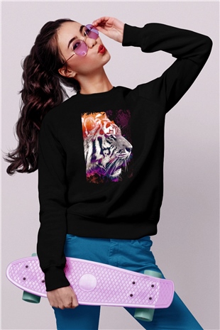 Kaplan Siyah Unisex Sweatshirt