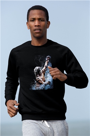 Kaplan Siyah Unisex Sweatshirt