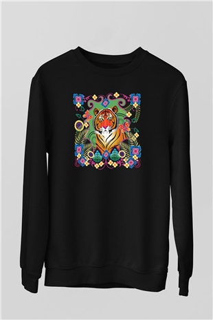 Kaplan Siyah Unisex Sweatshirt