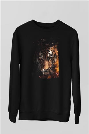 Kaplan Siyah Unisex Sweatshirt
