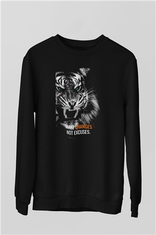 Kaplan Siyah Unisex Sweatshirt
