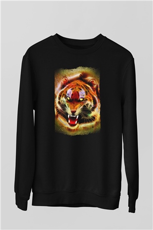 Kaplan Siyah Unisex Sweatshirt