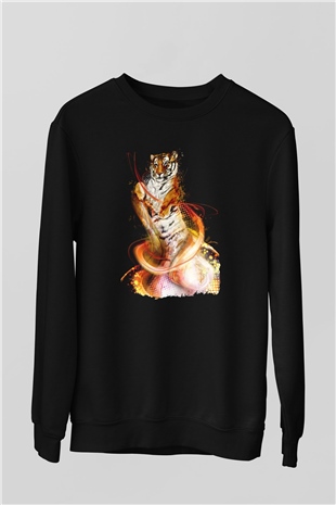 Kaplan Siyah Unisex Sweatshirt
