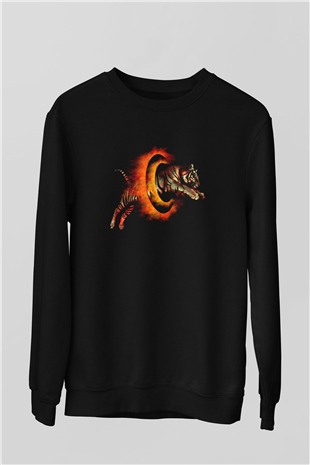 Kaplan Siyah Unisex Sweatshirt