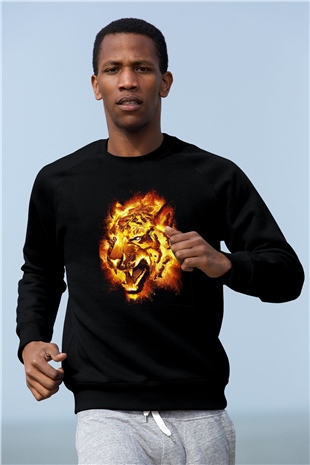 Kaplan Siyah Unisex Sweatshirt