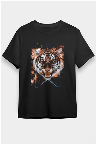 Kaplan Siyah Unisex Tişört T-Shirt - TişörtFabrikası