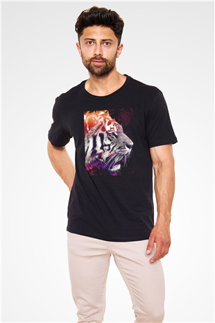 Kaplan Siyah Unisex Tişört T-Shirt - TişörtFabrikası