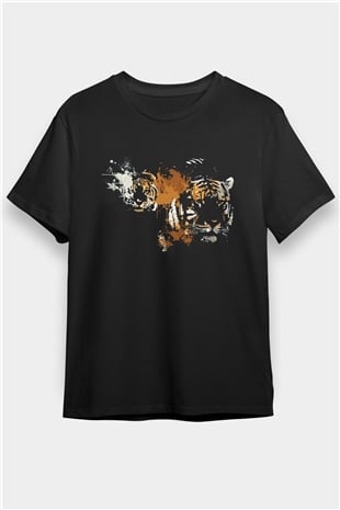 Kaplan Siyah Unisex Tişört T-Shirt - TişörtFabrikası