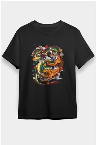 Kaplan Siyah Unisex Tişört T-Shirt - TişörtFabrikası