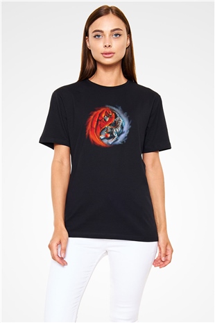 Kaplan Siyah Unisex Tişört T-Shirt - TişörtFabrikası