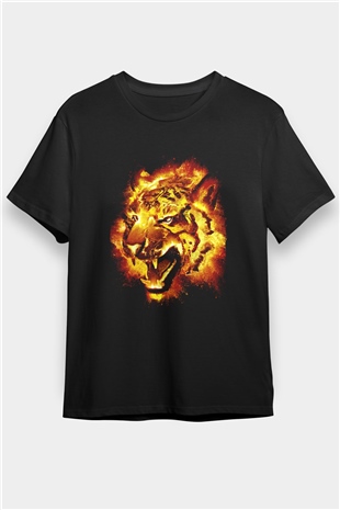 Kaplan Siyah Unisex Tişört T-Shirt - TişörtFabrikası