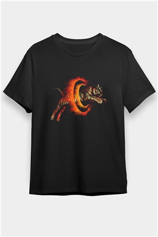 Kaplan Siyah Unisex Tişört T-Shirt - TişörtFabrikası