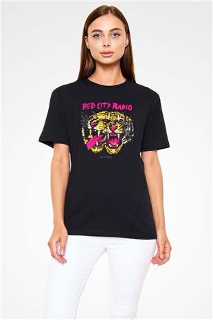 Red City Radio Siyah Unisex Tişört T-Shirt - TişörtFabrikası