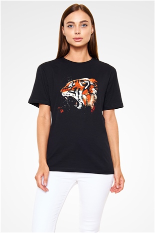 Kaplan Siyah Unisex Tişört T-Shirt - TişörtFabrikası