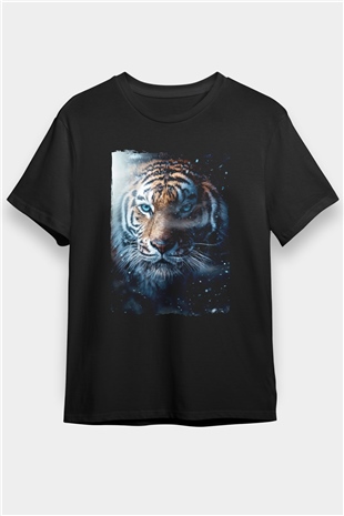 Kaplan Siyah Unisex Tişört T-Shirt - TişörtFabrikası