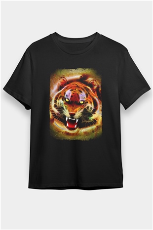 Kaplan Siyah Unisex Tişört T-Shirt - TişörtFabrikası