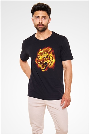 Kaplan Siyah Unisex Tişört T-Shirt - TişörtFabrikası