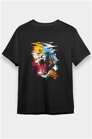 Kaplan Siyah Unisex Tişört T-Shirt - TişörtFabrikası
