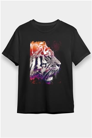 Kaplan Siyah Unisex Tişört T-Shirt - TişörtFabrikası