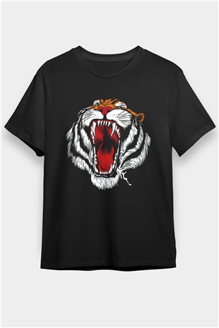 Kaplan Siyah Unisex Tişört T-Shirt - TişörtFabrikası