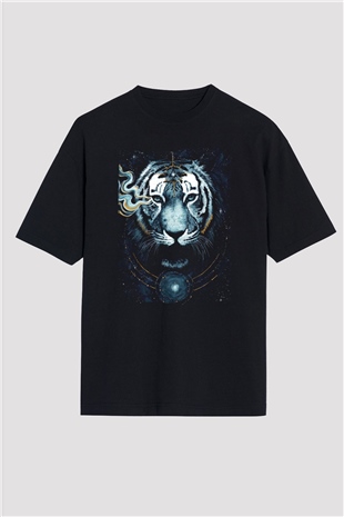 Kaplan Siyah Oversize Tişört Oversize T-shirt - TişörtFabrikası