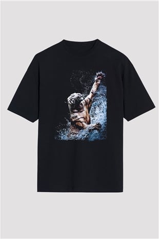 Kaplan Siyah Oversize Tişört Oversize T-shirt - TişörtFabrikası