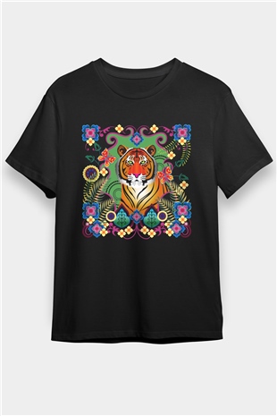 Kaplan Siyah Unisex Tişört T-Shirt - TişörtFabrikası