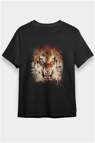 Kaplan Siyah Unisex Tişört T-Shirt - TişörtFabrikası