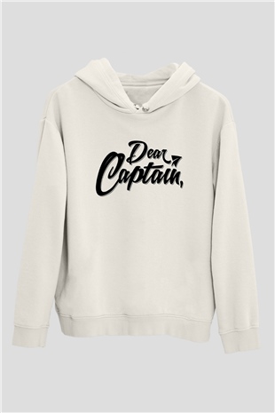 Kaptan Beyaz Unisex Hoodie
