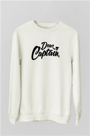 Kaptan Beyaz Unisex Sweatshirt