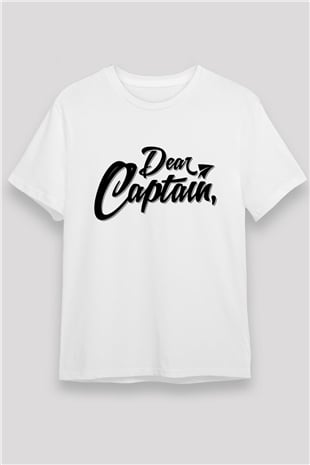 Kaptan Beyaz Unisex Tişört T-Shirt - TişörtFabrikası
