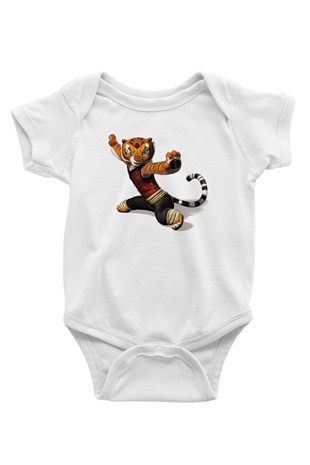 Karate Baskılı Beyaz Unisex Bebek Body - Zıbın