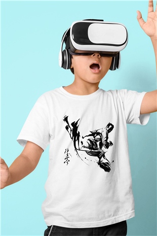 Karate Baskılı Beyaz Unisex Çocuk Tişört