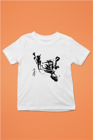 Karate Baskılı Beyaz Unisex Çocuk Tişört
