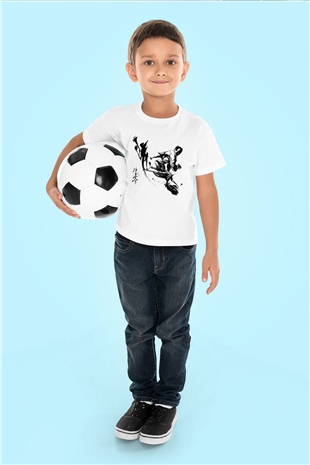 Karate Baskılı Beyaz Unisex Çocuk Tişört