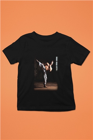Karate Baskılı Siyah Unisex Çocuk Tişört