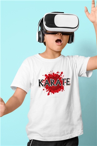 Karate Beyaz Unisex Çocuk Tişört