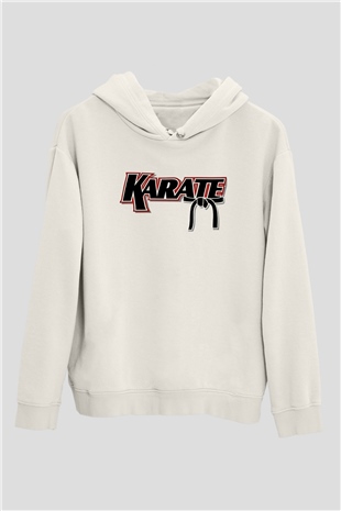 Karate Beyaz Unisex Hoodie