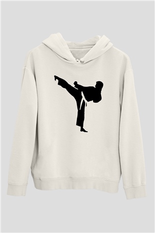 Karate Beyaz Unisex Hoodie