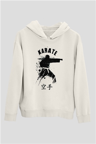 Karate Beyaz Unisex Hoodie