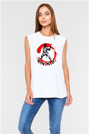 Karate Beyaz Unisex Kolsuz Tişört