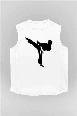 Karate Beyaz Unisex Kolsuz Tişört