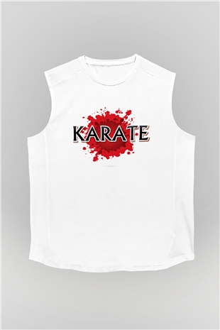 Karate Beyaz Unisex Kolsuz Tişört